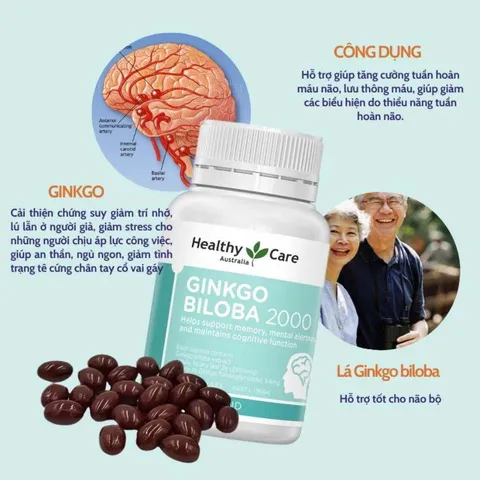 BỔ NÃO Heathy Care GINKGO BILOBA 2000mg 100v 868061