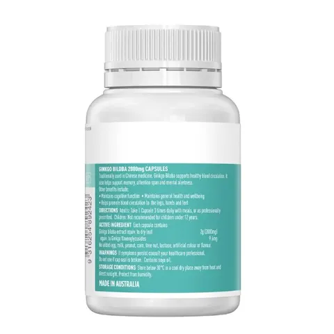 BỔ NÃO Heathy Care GINKGO BILOBA 2000mg 100v 868061