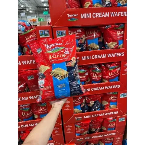 Bánh xốp Loacker Minis date nhân kem mix 3 vị bịch 800gr -Hàng Mỹ