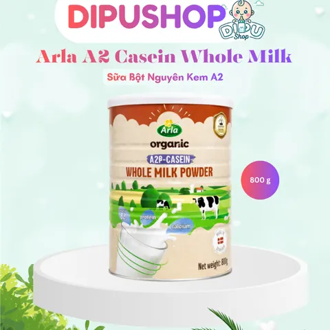 800g Sữa Bột Nguyên Kem A2 Casein Organic Arla Đan Mạch Cho Bé 1 Tuổi