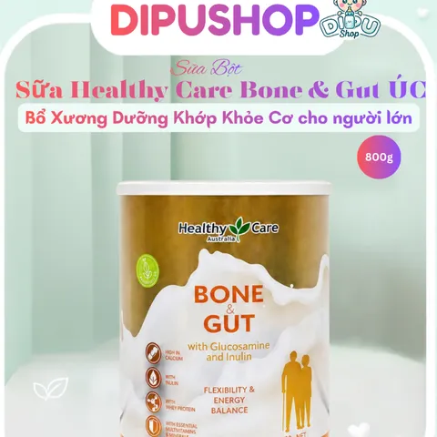 Sữa Xương Khớp & Tiêu Hóa Healthy Care Bone & Gut 800g – Canxi & Lợi Khuẩn, Cho Người Lớn Tuổ