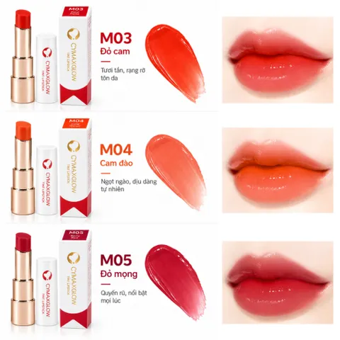 CYMAX Glow Tint Lipstick - Son Dưỡng Môi Có Màu Hàn Quốc, Bóng Mọng Tự Nhiên , Chống Nẻ, Khô Môi,