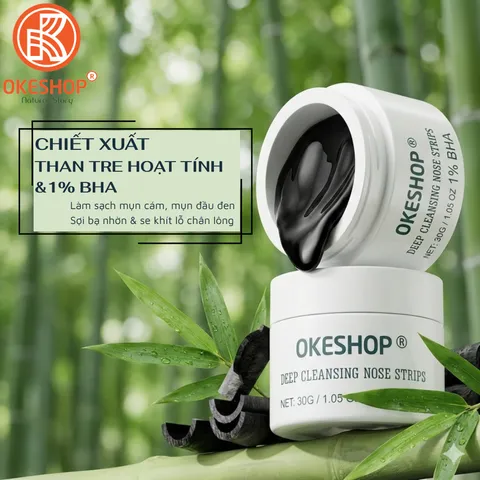Gel Lột Mụn Than Tre OKESHOP 30ml - Hút Sạch Nhân Mụn, Bã Nhờn, Se Khít Lỗ Chân Lông