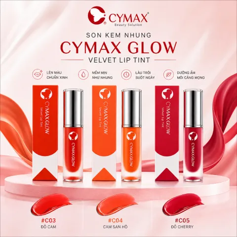 Son Kem Nhung Velvet CYMAX Glow Tint - Mịn Mượt, Nhẹ Môi, Lâu Phai Cả Ngày