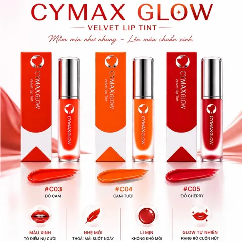 Son Kem Nhung Velvet CYMAX Glow Tint - Mịn Mượt, Nhẹ Môi, Lâu Phai Cả Ngày