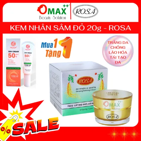 Kem ROSA Nhân Sâm Đỏ - Rosa Intensive White Ginseng Refining Cream 20g - Chống Lão Hóa - Trắng Da