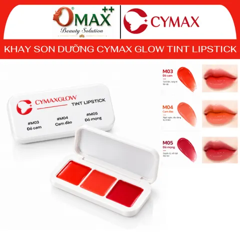 CYMAX Glow Tint Lipstick Khay 3 Màu – Son Tint Dưỡng Môi Lên Màu Chuẩn, Nhập Khẩu Hàn Quốc