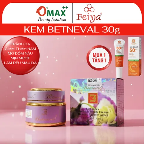 Kem BETNEVAL Tím 30g - Dưỡng Trắng - Giảm Thâm Nám - Chống Lão Hóa - Ngừa Mụn - Làm Đều Màu Da