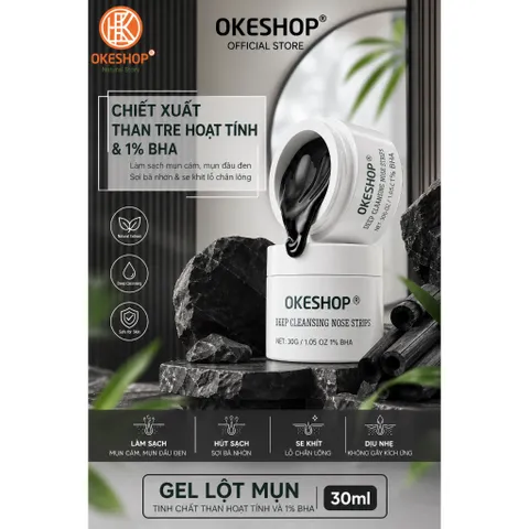 Gel Lột Mụn Nha Đam OKESHOP 30ml - Giải Pháp Loại Bỏ Mụn Đầu Đen, Mụn Cám, Bạ Nhờn & Nhỏ Lcl