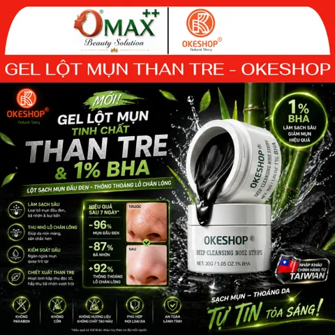 Gel Lột Mụn Nha Đam OKESHOP 30ml - Giải Pháp Loại Bỏ Mụn Đầu Đen, Mụn Cám, Bạ Nhờn & Nhỏ Lcl