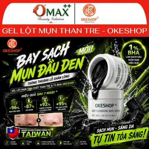 Gel Lột Mụn Than Tre OKESHOP 30ml - Lột Sạch Mụn Đầu Đen, Mụn Cám, Bạ Nhờn - Làm Sạch Sâu & Nhỏ LCL