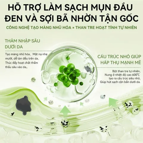 Gel Lột Mụn Than Tre OKESHOP 30ml - Lột Sạch Mụn Đầu Đen, Mụn Cám, Bạ Nhờn - Làm Sạch Sâu & Nhỏ LCL