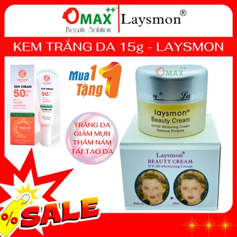 Kem LAYSMON UV/30 Beauty Cream 15g (đài loan) Dưỡng Trắng Da - Mờ Thâm Nám - Giảm Mụn- Chống Lão Hóa