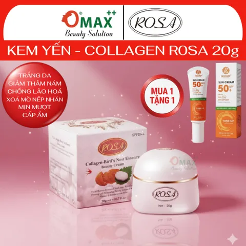 Kem ROSA Yến - Collagen - Collagen Bird's Nest Essence Beauty Cream 20g - Giảm Thâm Nám - Trắng Da