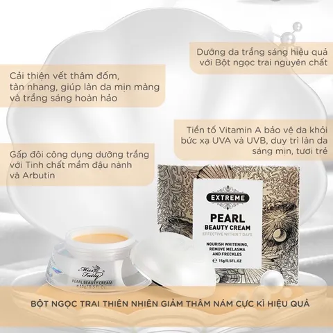 Kem Ngọc Trai MISS FAIRY 15g - Làm Trắng Da - Giảm Thâm Nám - Tàn Nhang - Đồi Mồi - Đều Màu Da