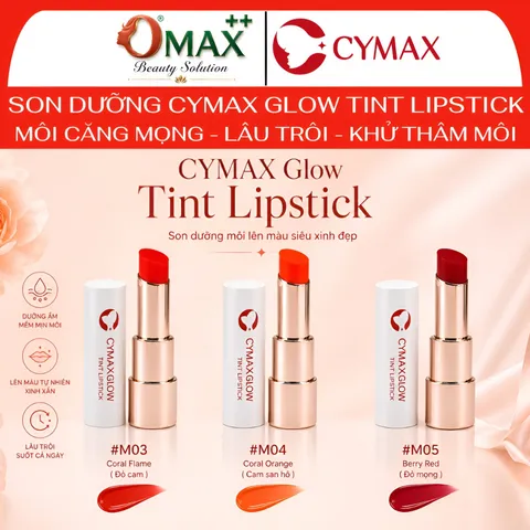 Son Tint CYMAX Glow Tint Lipstick - Son Tint Bóng Nhẹ Hàn Quốc Màu Chuẩn, Căng Mướt, Giảm Khô Nẻ