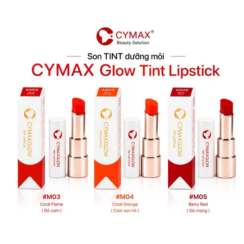 Son Tint CYMAX Glow Tint Lipstick - Son Tint Bóng Nhẹ Hàn Quốc Màu Chuẩn, Căng Mướt, Giảm Khô Nẻ