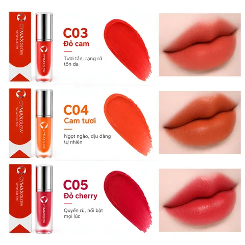 Son Kem Nhung CYMAX Glow Velvet Lip Tint – Son Môi Hàn Quốc | Mềm Mịn – Lên Màu Chuẩn – Lâu Trôi, Min Mượt