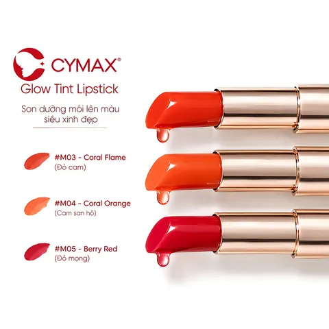 Son TINT Dưỡng CYMAX Glow Tint Lipstick Hàn Quốc - Dưỡng Ẩm, Lên Màu Tự Nhiên, Bóng Mọng