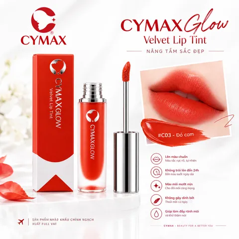 Son Kem Nhung Velvet CYMAX Glow Tint - Mịn Mượt, Nhẹ Môi, Lâu Phai Cả Ngày