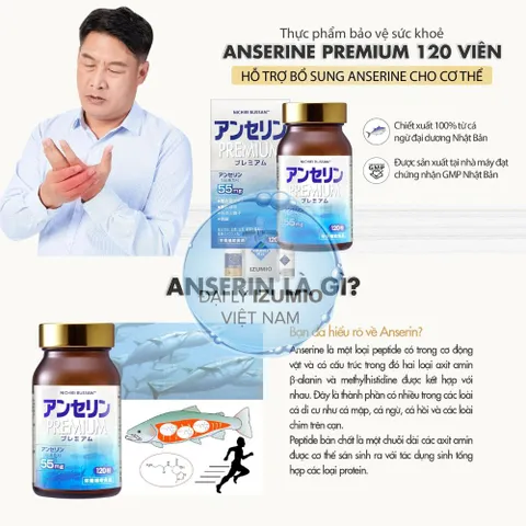 [Xuất kèm VAT] Viên Uống Hỗ Trợ Giảm Các Triệu Chứng Của Gout Nhật Bản Anserine Premium | Hộp 120 Viên