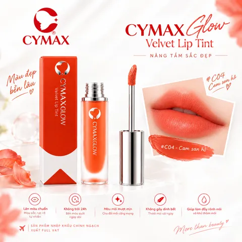 Son Kem CYMAXGlow Velvet Lip Tint – Son Môi Hàn Quốc | Mềm Mịn – Lên Màu Chuẩn – Lâu Trôi