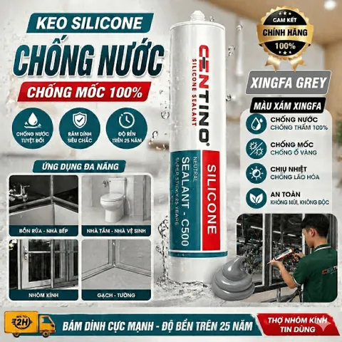 KEO SILICONE CENTINO A500 – TRUNG TÍNH | XÁM XINGFA | GIẢI PHÁP CHO NHÔM KÍNH | NỘI THẤT | XÂY DỰNG