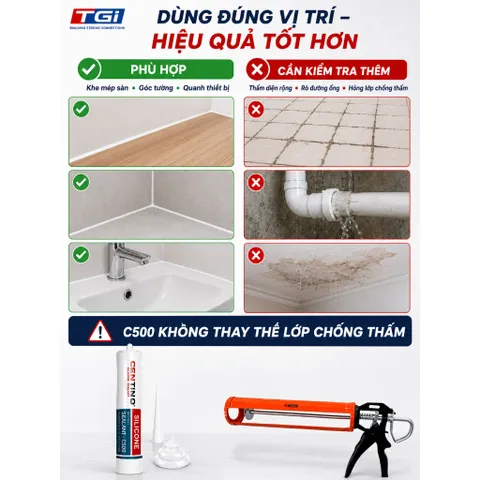 Combo Keo Trám Khe Nhà Vệ Sinh + Súng JS121 – Xử Lý Khe Bong, Hạn Chế Nước Ngấm Mép Sàn