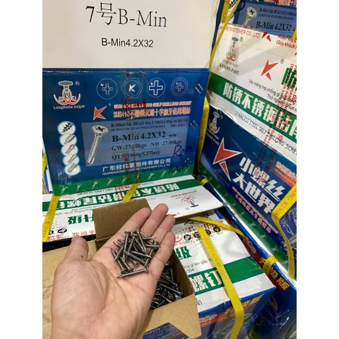 Combo 20 Vít Tự Khoan Inox 410 M4.2x19mm Đầu Bằng | Ren Mịn, Bắn Nhôm Kính, Cơ khí, Dân dụng