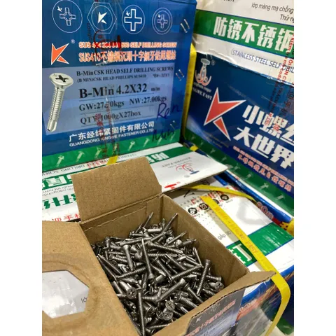 [Combo 50] Vít Tự Khoan Inox 410 M4.2x19mm Đầu Bằng | Ren Mịn, Bắn Nhôm Kính, Cơ khí, Dân dụng