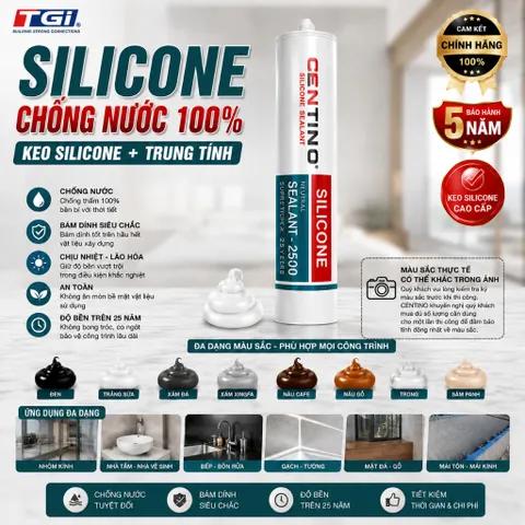 [COMBO] Keo Silicone A500 - Keo nhôm kính - Chính hãng Centino - Màu Xám,Đen,Nâu cafe, vân gỗ