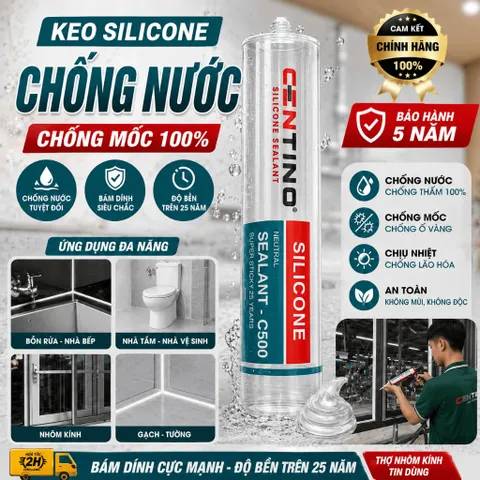 Keo Silicone A500 Trung Tính Đa Năng | Dán Nhôm Kính, Chống Nước | Đen, Trắng, Xám, Nâu