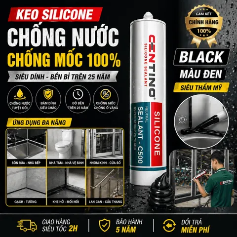 Keo Silicone Trung Tính Centino C500 - Keo Dán Nhôm Kính, Cửa Nhôm Khung Kính Cao Cấp Chính Hãng