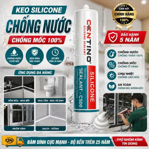 Combo Súng Bắn Keo Silicone TGi JS101+ Keo Silicone A500 màu đen | Keo silicone centino CHINH HANG
