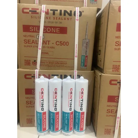 [Giá Sỉ] Thùng 24 Chai Keo Silicone Centino A500 Màu Đen, Trắng Sữa, Nâu Cafe, Nâu vân gỗ, Xám Đá