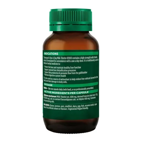 Thompson's One A Day Milk Thistle 42000mg - Hỗ trợ chức năng gan khỏe mạnh và bảo vệ gan khỏi tác hại từ môi trường chính hãng Úc