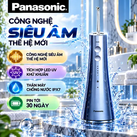 [12 THÁNG ĐỔI MỚI] MÁY TĂM NƯỚC PANASONIC EW1533 UV DIỆT KHUẨN 99% PIN 30 NGÀY