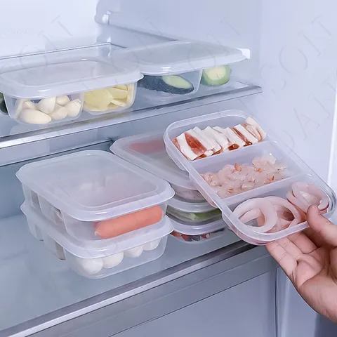 Hộp nhựa đựng thực phẩm chia 3 ngăn 690ml Nakaya nội địa Nhật Bản 868895