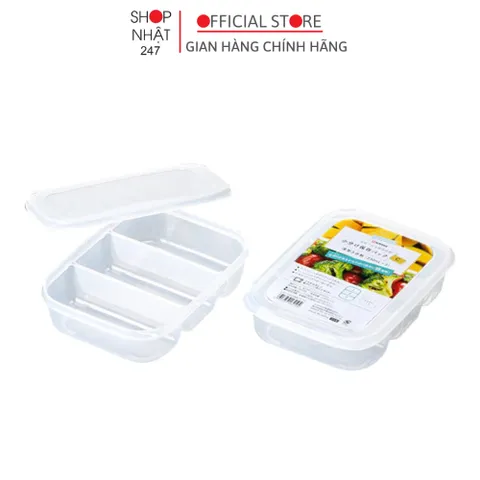 Hộp nhựa đựng thực phẩm chia 3 ngăn 690ml Nakaya nội địa Nhật Bản 868895