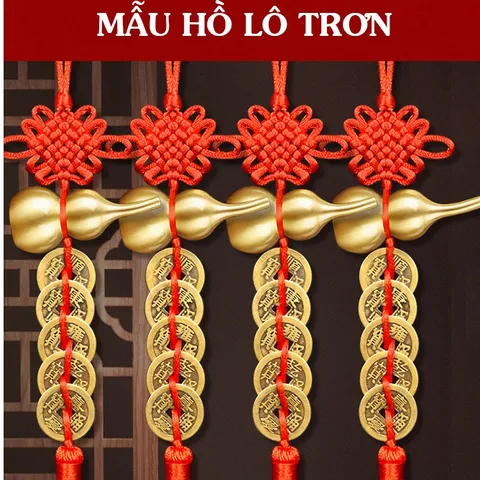 Dây Đồng Xu Ngũ Đế Hồ Lô Đồng Treo Phong Thủy Decor Mang Lại May Mắn Tài Lộc