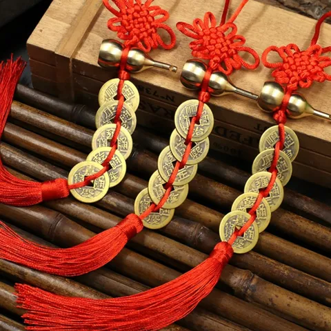 Dây Đồng Xu Ngũ Đế Hồ Lô Đồng Treo Phong Thủy Decor Mang Lại May Mắn Tài Lộc