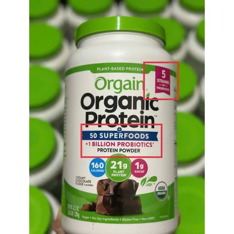 Bột đạm thực vật hữu cơ socola 1200g, 1.2kg Orgain Organic Protein chocolate 869337