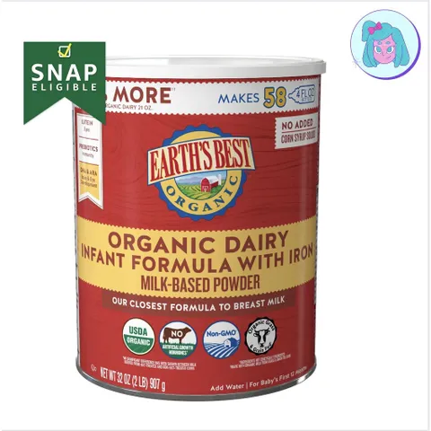 Sữa Earth’s Best Organic Đỏ 595g - 907g của Mỹ (date 2027)