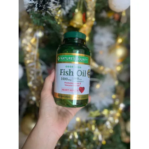Dầu Cá Không Mùi Fish Oil 1400mg 130 VIÊN NATURE 'S BOUNTY CHÍNH HÃNG date 2027 của Mỹ 869348