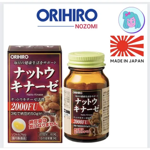 Viên uống hỗ trợ tai biến đột quỵ Nattokinase 2000 Orihiro 60 viên