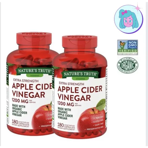 Viên giấm táo giảm cân Apple Cider Vinegar 1200mg 180 viên của Mỹ (Hàng air)