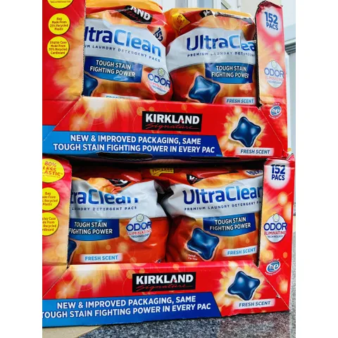 Viên Giặt Quần Áo Kirkland Ultra Clean 152 Viên Hương Thơm Tươi Mát (Cam kết hàng chuẩn)