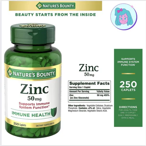 Viên uống bổ sung kẽm Nature’s Bounty Zinc 400 viên của Mỹ date25 (Cam kết hàng chuẩn)