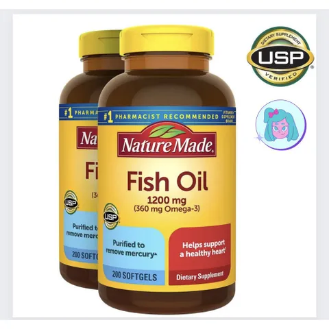 Viên uống Dầu Cá Nature Made Fish Oil 1200mg Omega3 (Cam kết hàng chính hãng USA))