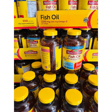 Viên uống Dầu Cá Nature Made Fish Oil 1200mg Omega3 (Cam kết hàng chính hãng USA))